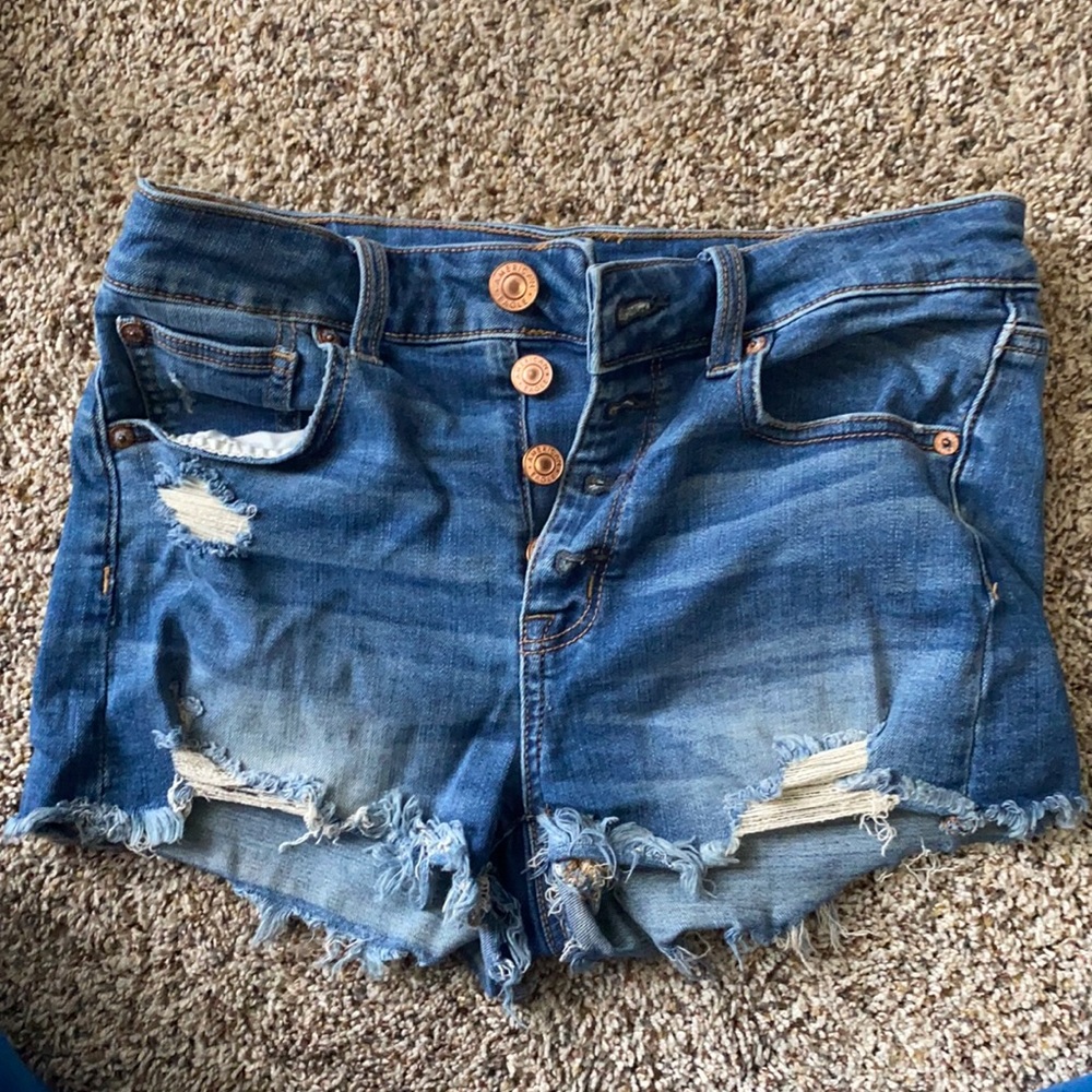 jean shorts with rips and very comfortable